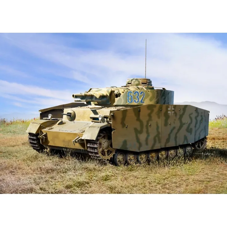 Other 1:35 Pz.Kpfw.IV Ausf.F1(F), Modellfahrzeug mit neu gestalteten Laufrollen, seitlichen Schürzenplatten aus Metall und Magic Tracks, Battle Kursk 43
