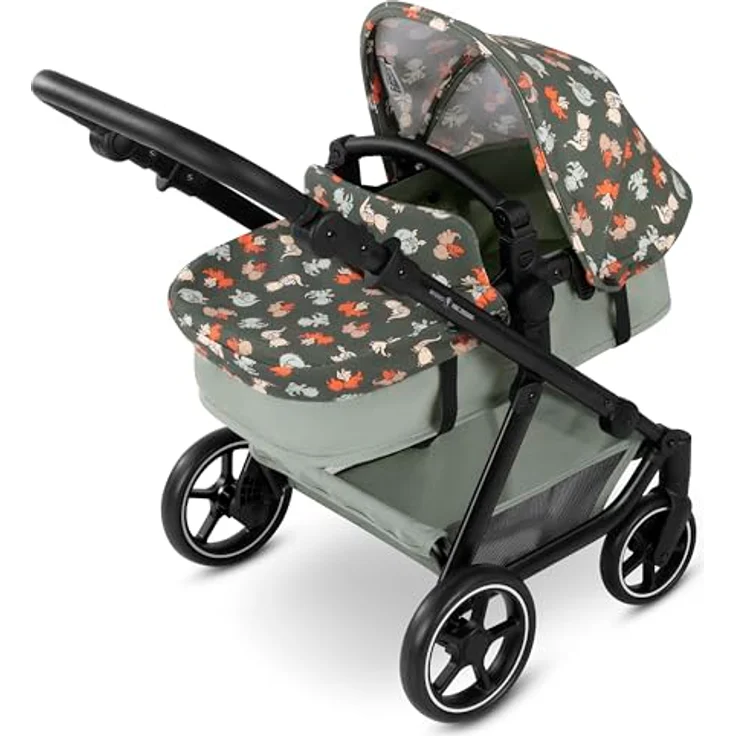 ABC Design Migno Puppenwagen, Kinderwagen für Puppen bis 53 cm, schwenkbare Vorderräder, höhenverstellbar, inkl. Babywanne und Sportsitz – Bild 5