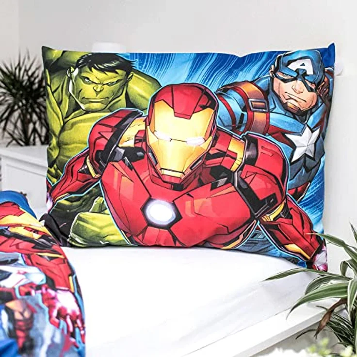 Jerry Fabrics Marvel Avengers Bedding Set Duvet Cover 140 x 200 cm and one Pillowcase 70 x 90 cm, 100% Cotton, Breathable and Hypoallergenic, Heroic Age Design, Multi-colored – Bild 4