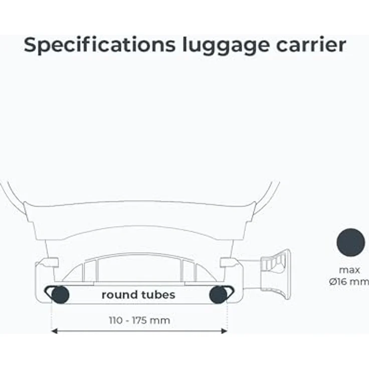 Urban iki U-me Easyfix Fahrradsitz, Heckmontage für Gepäckträger, TÜV-geprüft, für Kinder bis 22 kg, Schwarz/Schwarz – Bild 3