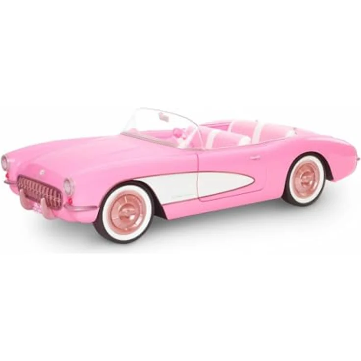 Barbie Corvette, Kaugummipinkes Cabrio für 4 Puppen, mit öffnenden Türen und drehbarem Lenkrad, Retro-Lackierung und Luxus-Interieur, für Sammler, HPK02 – Bild 4