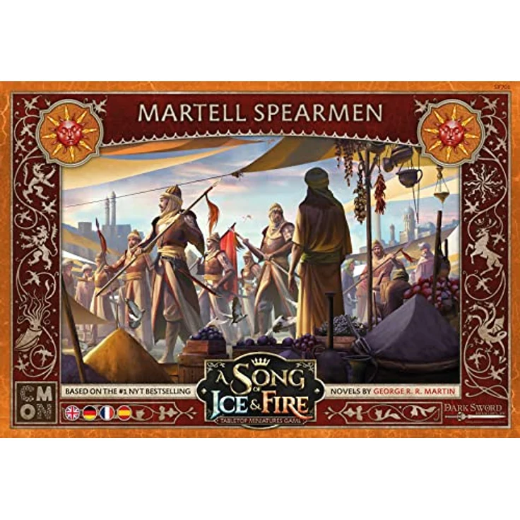 Cmon A Song of Ice & Fire - Martell Spearmen, Miniatur mit 13 Figuren und Einheitenkarte, Spanisch – Bild 2