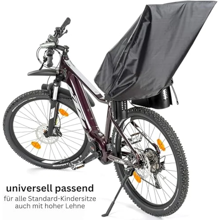 Zamboo Fahrradkindersitz Schwarz, Regenschutz für Kinder-Fahrradsitz, wasserabweisend & einfach anzubringen – Bild 2