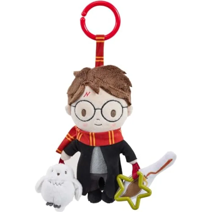 RAPPA Regenbogen-Plüsch-Harry-Potter-Aktivitätsspielzeug, Hängespielzeug für Babys mit sensorischen Farben und unterschiedlichen Texturen