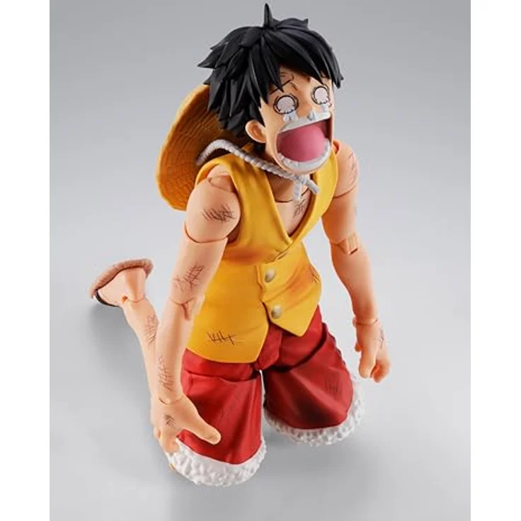Bandai Tamashii Nations One Piece S.H.Figuarts Actionfigur Monkey D. Luffy Marineford, 15 cm, detailreiche Verarbeitung in Fensterbox – Bild 10