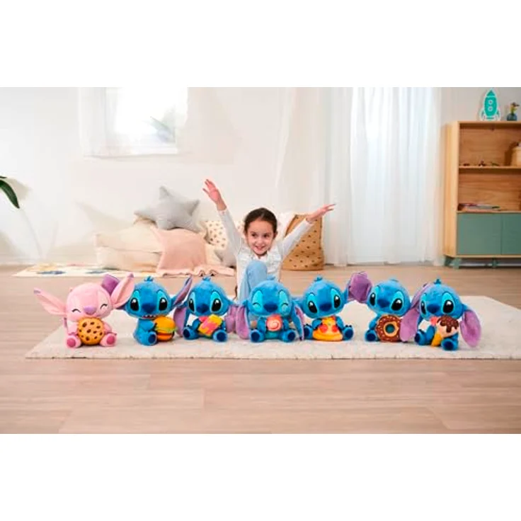 Simba Lilo & Stitch Stitch mit Eiswaffel, 25 cm großer Teddybär aus hochwertigem Plüsch, blau – Bild 6