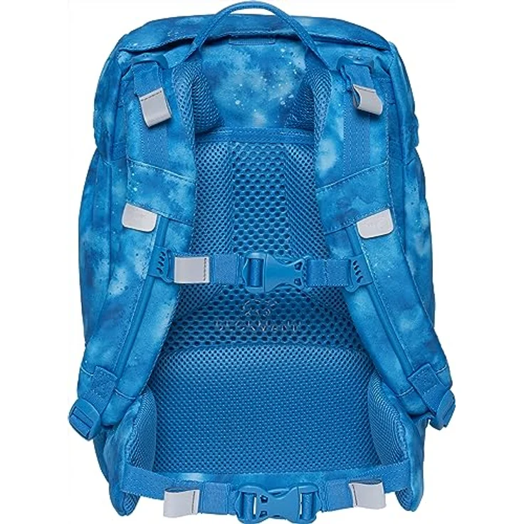 Beckmann Schulranzen Classic, 6tlg. Set mit Sportrucksack, Federmäppchen, Schlamperrolle und Buttons, blau – Bild 4