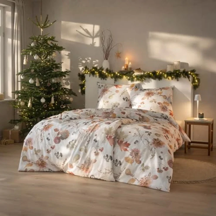 ESTELLA ESTELLA Kinderbettwäsche, 155x220 cm + 80x80 cm, 100% Baumwolle, kastanie, trocknerfest und pflegeleicht – Bild 4