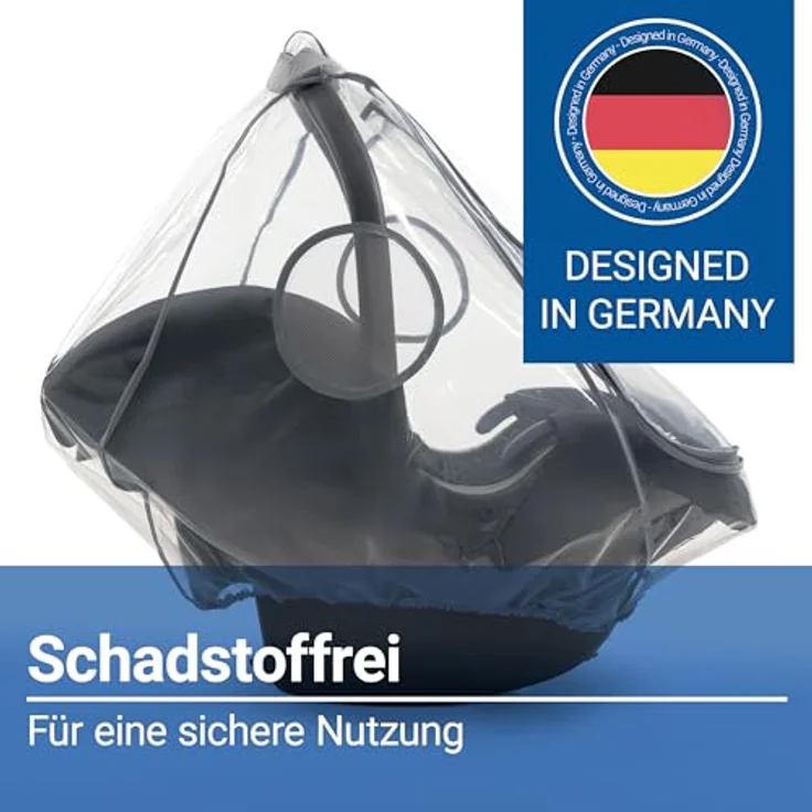 Zamboo Kinderwagen-Regenschutzhülle Universal, Regenschutz für Babyschalen / Maxi-Cosi mit Reißverschluss und integrierter Belüftung – Bild 4