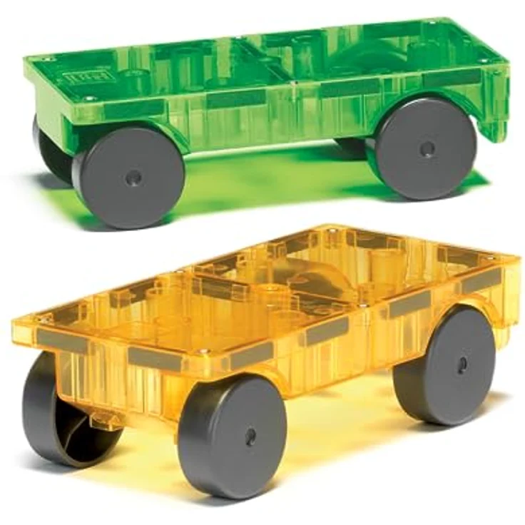 MAGNA-Tiles Cars 2-teiliges Erweiterungsset – magnetische 3D-Baukacheln – Bild 3