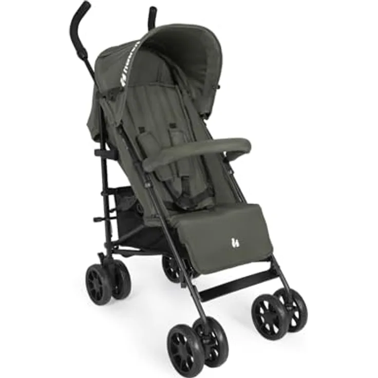 Hauck Buggy Fold N Care, leichter Schirmbuggy in Olive mit 5-fach verstellbarer Rückenlehne und Gratis Mobilitätsgarantie