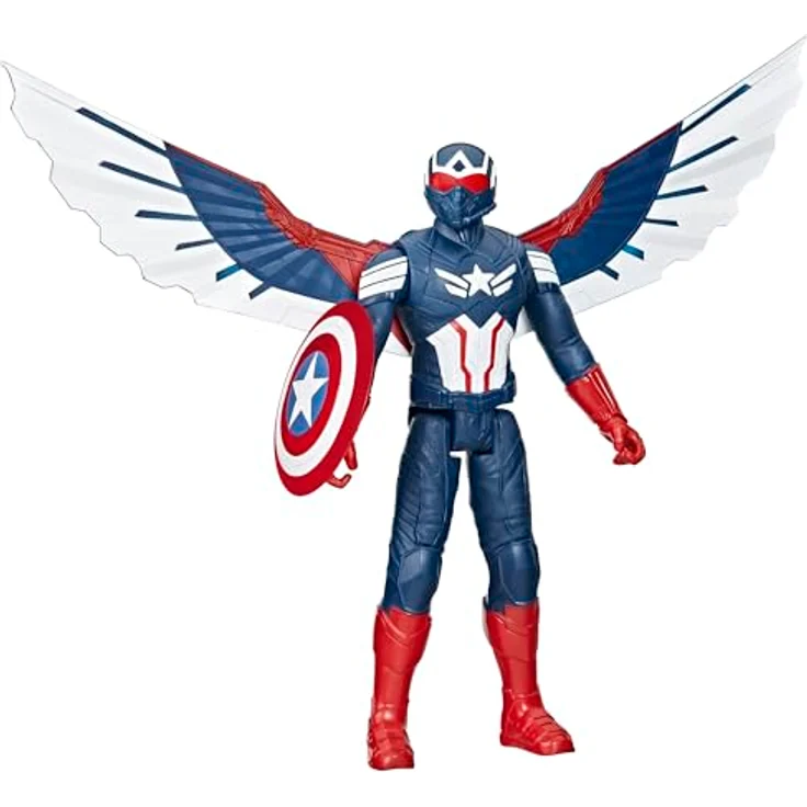 Marvel Studios Captain America Brave New World, Deluxe Action-Figur mit Schild und abnehmbaren Flügeln, 30 cm – Bild 1