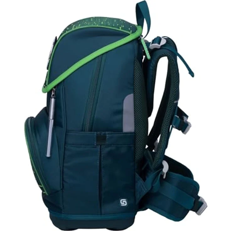 Schneiders Ergoplus 2in1 Schulranzen Set, 7-teilig, 22L, mit verbesserten Tragekomfort und Sicherheitsfunktionen, Soccer Star tannengrün – Bild 3