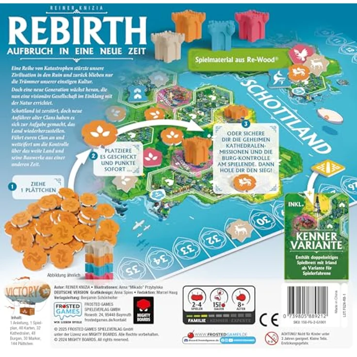 Frosted Games Rebirth - Aufbruch in eine Neue Zeit, Strategisches Kennerspiel für 2-4 Spieler ab 8 Jahren, Taktisches Legespiel mit 15 Minuten Spielzeit pro Spieler – Bild 4