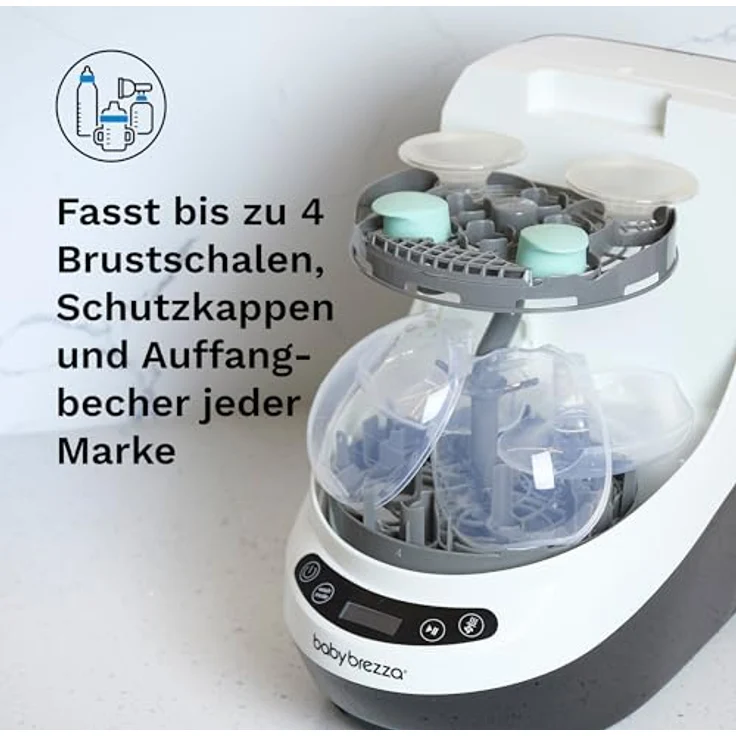 Baby Brezza Bottle Washer Pro, Ersatzregal für Milchpumpen mit Ober-/Unterkorb-System, kompatibel mit Wearables, Ventilen, Membranen & Flaschen – Bild 2