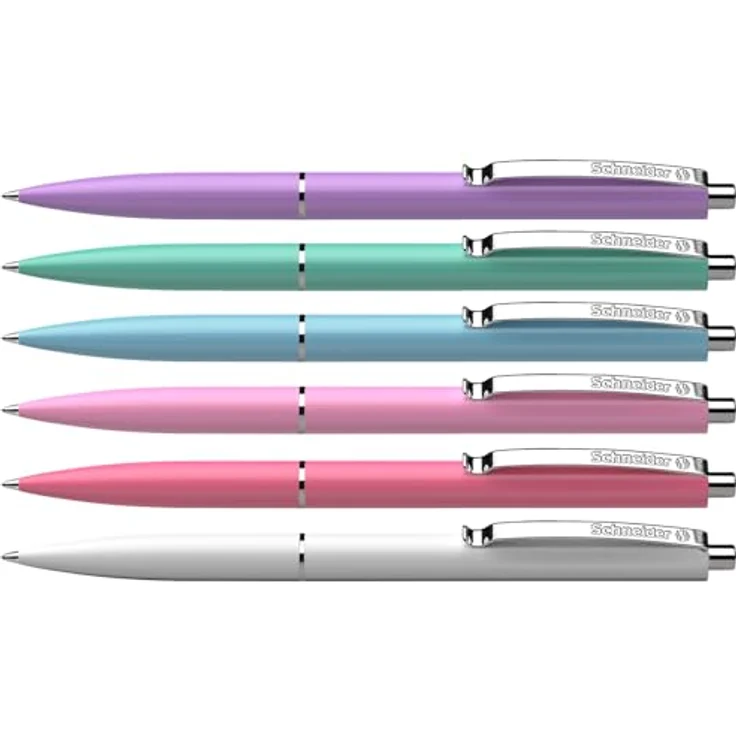 Schneider K15 Kugelschreiber, 50er Set in assortierten Pastellfarben, blaue Schreibfarbe, auswechselbare Mine M – Bild 2