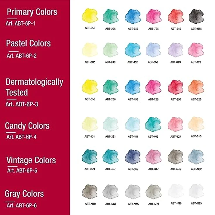Tombow ABT-6P-2 Fasermaler Dual Brush Pen, pastellfarben, 1 Stück (6er Pack) - Mit feiner und breiter Spitze, auf Wasserbasis, ideal für Kreativarbeiten – Bild 5