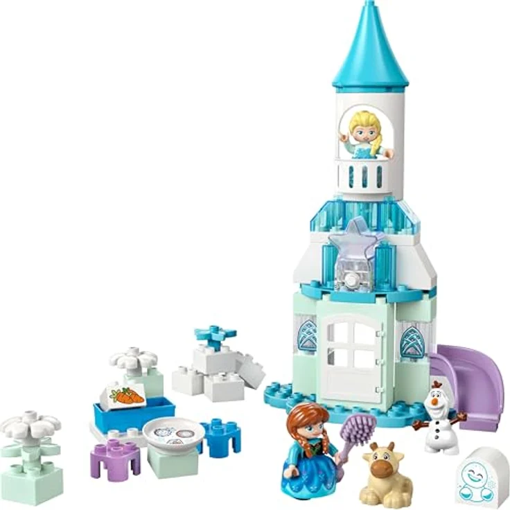 LEGO DUPLO Disney Frozen Annas und Elsas Party im Eispalast (10455) mit Figuren, aufklappbarem Schloss und mehrfarbigem Lichtstein für kreatives Spielen ab 2 Jahren – Bild 2
