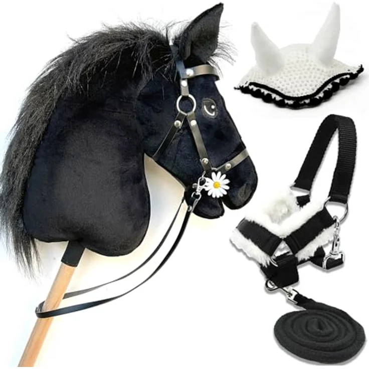 Hobby Horse Land Stormy A3 – Steckenpferd mit Trense und hochwertigem Set, Weiß, für Kinder ab 5 Jahren – Bild 1