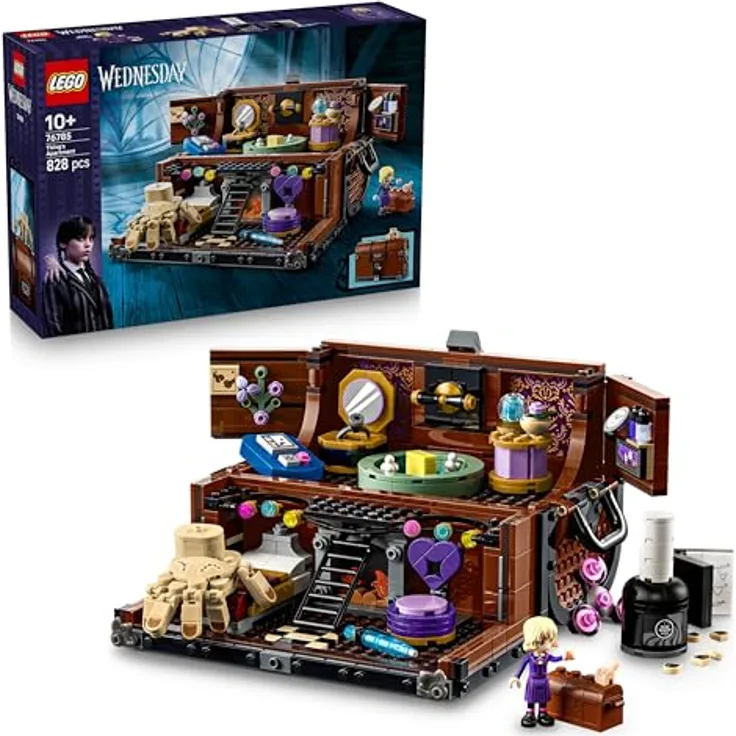 LEGO Wednesday - Die Wohnung des Eiskalten Händchens, Spielset mit Enid Minifigur & Händchen Figur, Kofferwohnung zum Bauen, geeignet für Jungen & Mädchen ab 10 Jahren, 76785