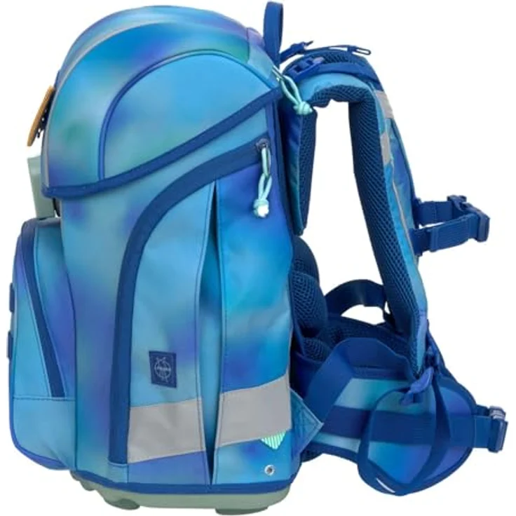 LÄSSIG Schulranzen Set Boxy Unique Gradient Green/Blue, ergonomisch mit viel Stauraum und Sicherheitsfunktionen, blau – Bild 3