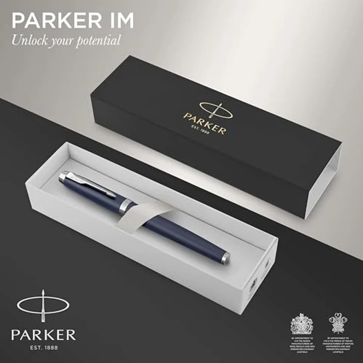 Parker Pen IM Matte Blue C.C., Hochprofessioneller Schreibstift mit stabiler Edelstahlfeder, Blau – Bild 2