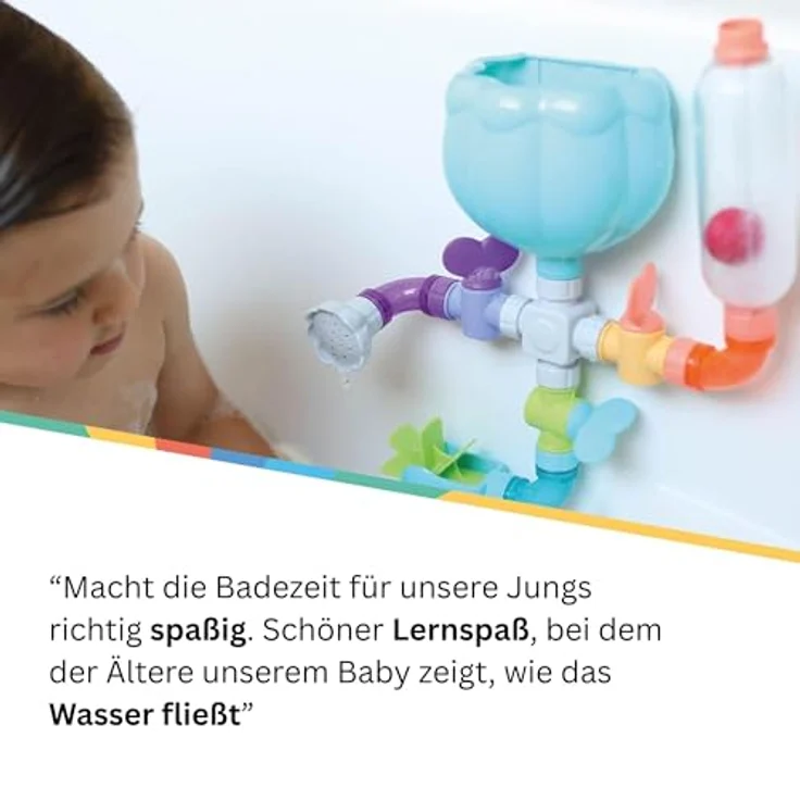 Nuby Wacky Waterworks, Bade-Spielzeug mit Saugnapf für kognitives Wachstum | Interaktives Wasserspielzeug für Kinder ab 18 Monaten | Sensory Entwicklung, einfache Montage und Pflege – Bild 5
