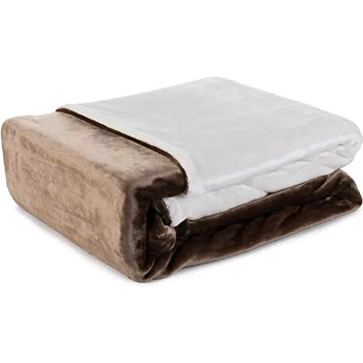 Gözze - Wendebettwäsche, Cashmere-Feeling, Bettbezug: 135 x 200 cm, Kissenbezug: 80 x 80 cm, Mikrofaser - Taupe/Wollweiß – Bild 2