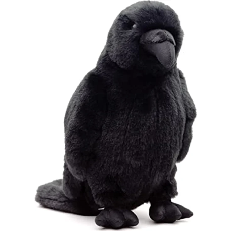 Uni-Toys Rabe schwarz Plüsch-Vogel, 23 cm, naturgetreues Design, nachhaltiges Füllmaterial – Bild 3