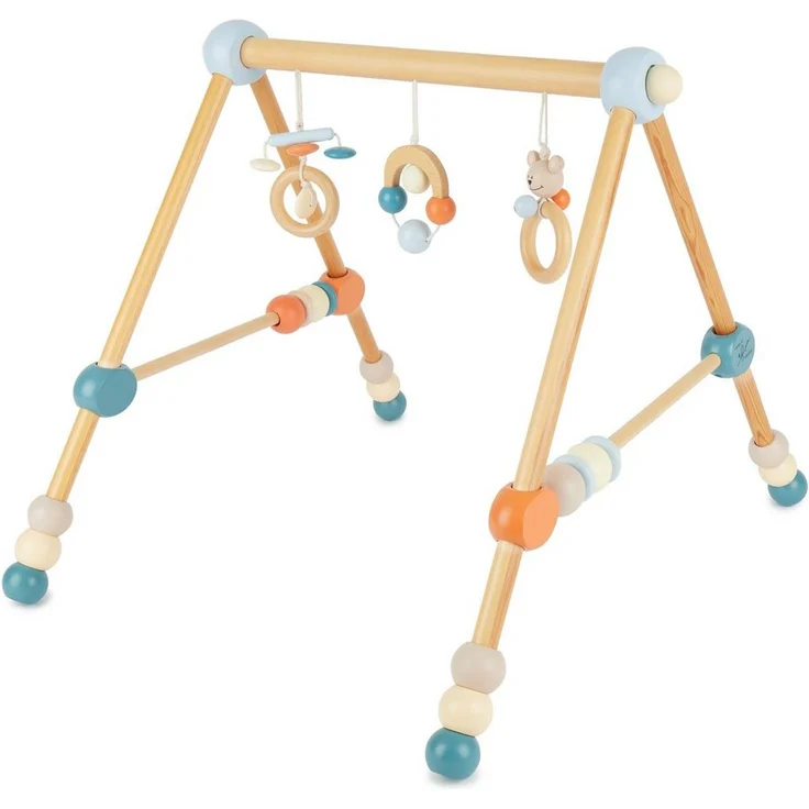 BIECO Baby Gym Bieco Spieltrapez höhenverstellbar Holzspielzeug Bär Design – Bild 1