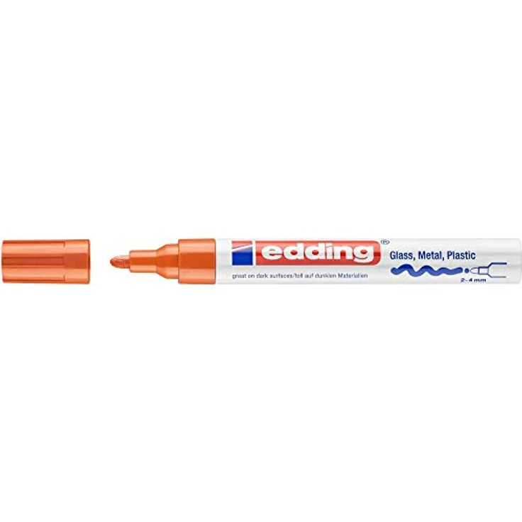 edding e-750 CR paintmarker, Lackmarker in orange für glatte Oberflächen, schnelltrocknend und geruchsarm – Bild 2