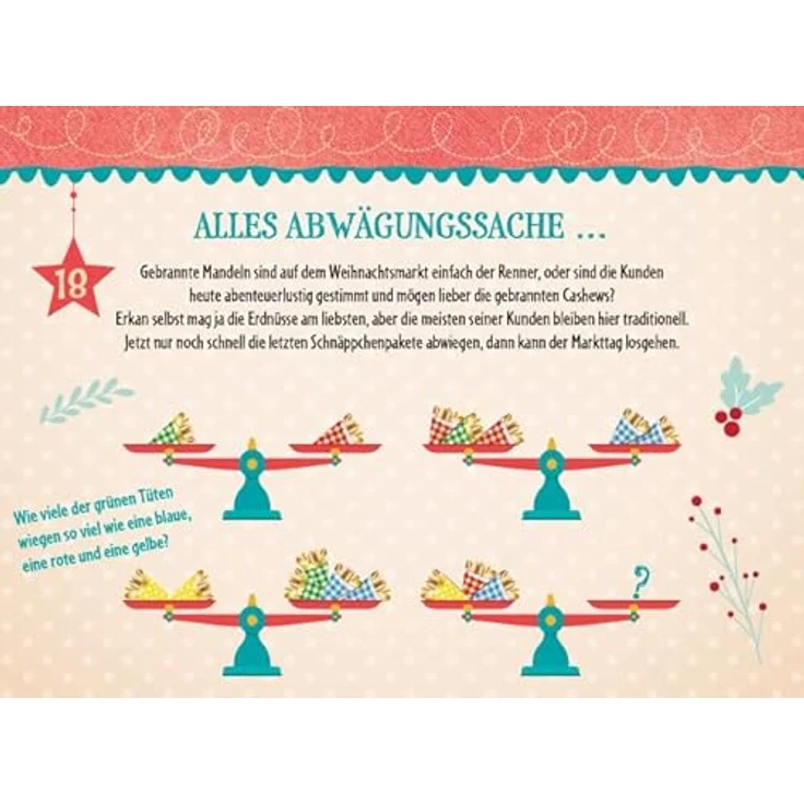 Kaufmann 24 knifflig-coole Weihnachtsrätsel, Adventskalender mit vielfältigen Rätseln für Erwachsene und Jugendliche, dekorativ und unterhaltsam – Bild 2