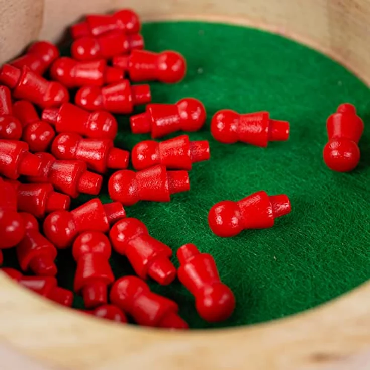 Bigjigs Toys Mini-Solitär aus Holz, handgefertigtes Brettspiel mit 32 Spielsteinen, ideal für Reisen, für Kinder ab 3 Jahren, Maße 12 cm x 12 cm x 4 cm – Bild 6