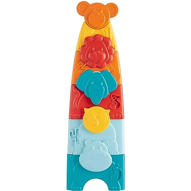 Chicco 2in1 Stapelturm Eco+ Turm der Tiere, kreatives Stapelspielzeug aus 80% recyceltem Kunststoff für Kinder ab 9 Monaten – Bild 2