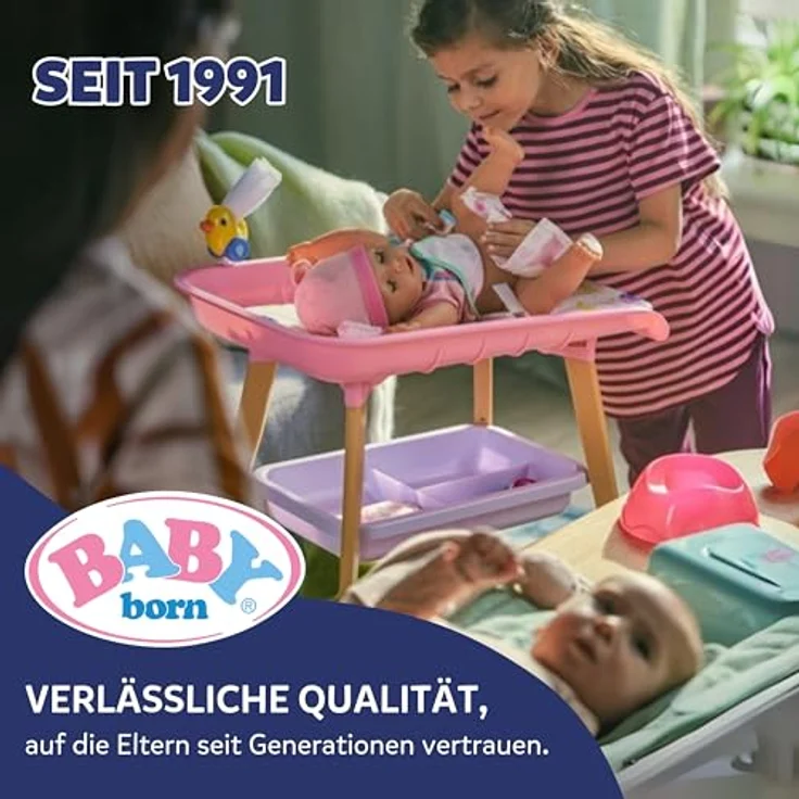 Baby Born Hannah Spiel mit mir, Babypuppe mit weichem Stoffkörper, 36 cm, interaktive Geräusche, inkl. Fläschchen und Schnuller – Bild 8