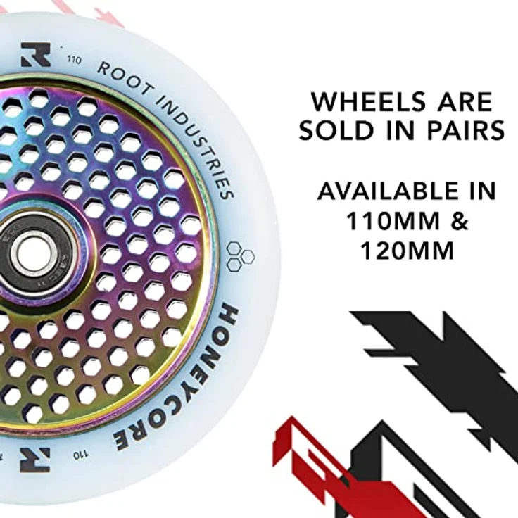 Root Industries Honeycore Stunt-Scooter Rollen 110mm, Aluminiumkern, Neochrom, 200g – Bild 4