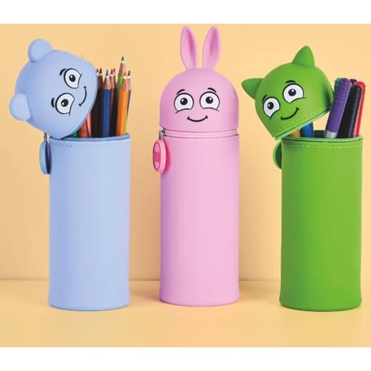 COLOP Federtasche Marky, 6.2 x 21.7 cm, trendiges Emoji-Design aus strapazierfähigem Silikon mit sicherem Reißverschluss – Bild 5