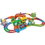 Vtech® Tut Tut Baby Flitzer Spielset - Bunter Bahnhof mit motorisiertem Zug, 19 Schienenteilen und interaktivem Bauernhof