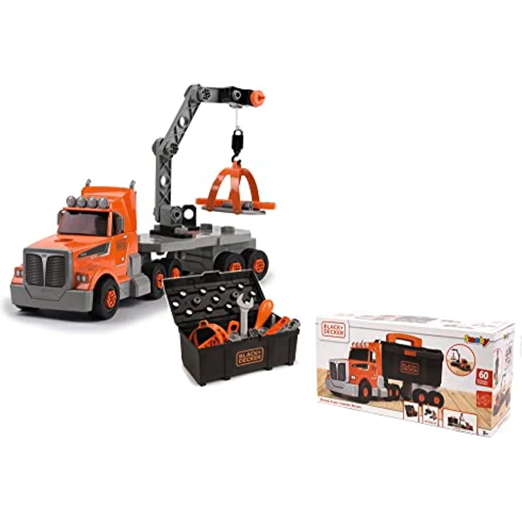 Smoby B+D BRICOLO Truck, Konstruktions-Truck mit abnehmbarer Werkzeugbox und Kran, geeignet für Kinder ab 3 Jahren, 43 x 13,3 x 17,4 cm – Bild 3