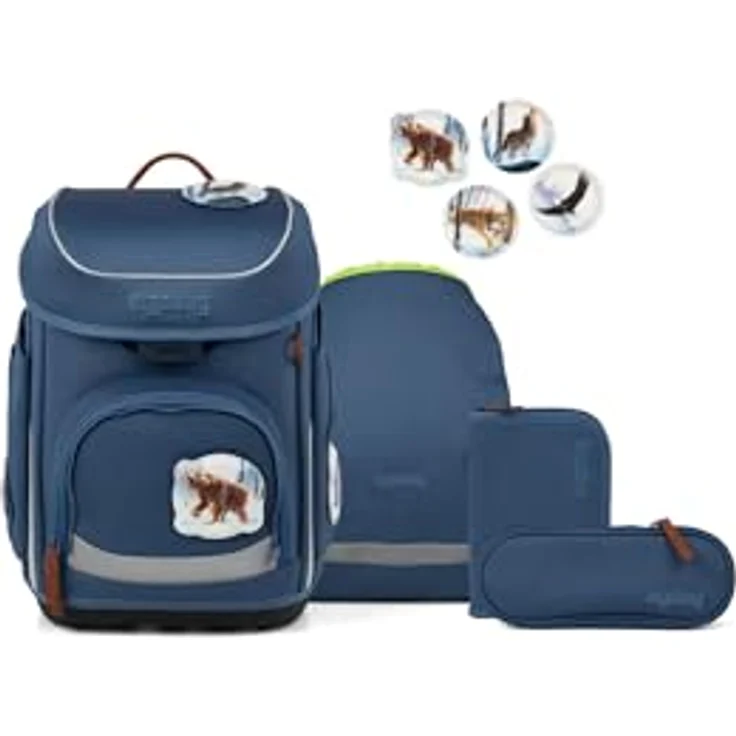 ergobag cubo Set, ergonomischer Schulranzen 5-teilig für 1. Klasse, individuell anpassbar, mit Sichtbarkeitsschutz, aus recyceltem Material – Bild 1