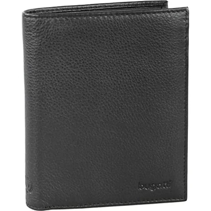 Bugatti Sempre Geldbeutel Männer Leder - Geldbörse Herren Schwarz- Portmonaise Portemonnaie Portmonee Brieftasche Wallet Ledergeldbeutel – Bild 1