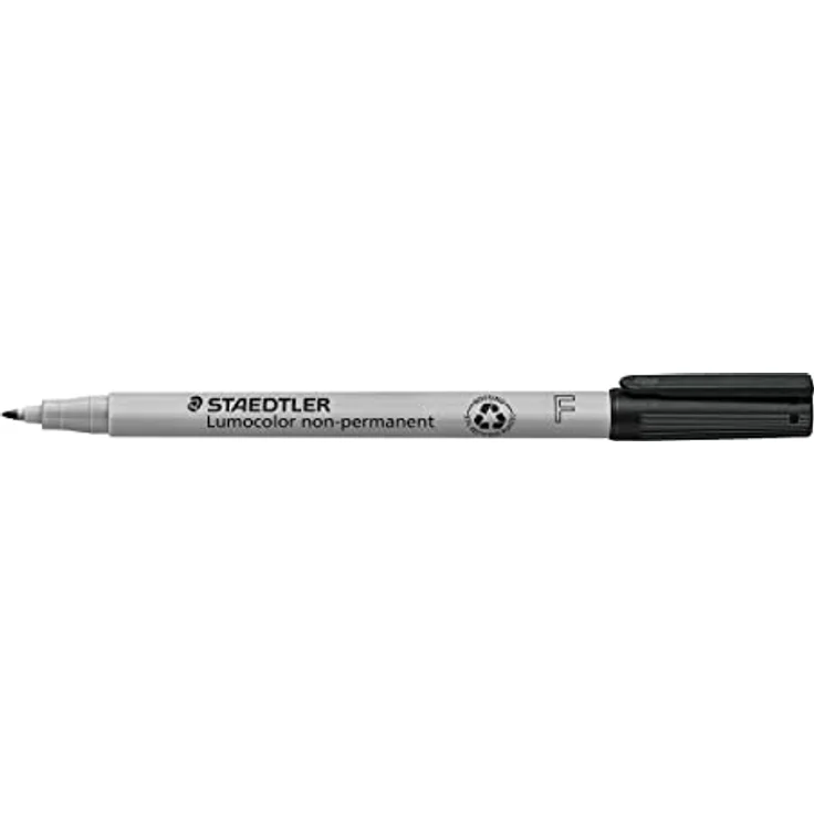 STAEDTLER Folienstift Lumocolor, non-permanent, wasserlöslich, F-Spitze mit Linienbreite ca. 0.6 mm, hohe Qualität, recyceltes Plastik, Set mit 8 Farben in STAEDTLER-Box, 316 WP8, Grau – Bild 4