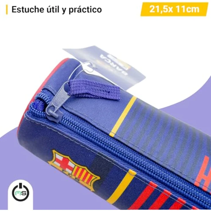 FC Barcelona Federmäppchen, kompakte Federmappe mit Reißverschluss und praktischem Stauraum für Schulzubehör – Bild 2