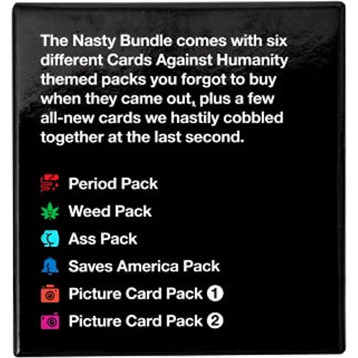 Cards Against Humanity Nasty Bundle, Kartenspiel mit 6 Themenpaketen + 10 neuen Karten, ab 17 Jahren – Bild 3