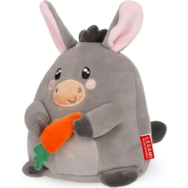 Legami Super Soft Plush Mini Plüsch - Esel, personalisierbare ID Karte, grau, 14x15x12 cm, steht alleine – Bild 2
