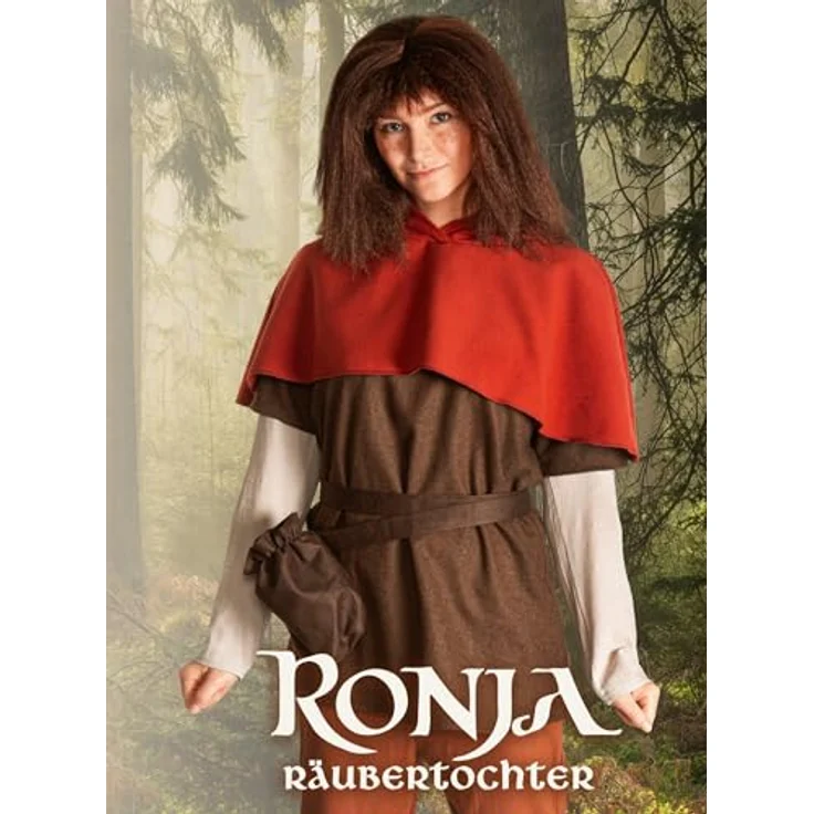 Maskworld Ronja Räubertochter Kostüm - hochwertiges 5-teiliges Verkleidungsset für XL - Karneval & Motto-Party - Astrid Lindgren-Filmklassiker - Kinderkostüm – Bild 5