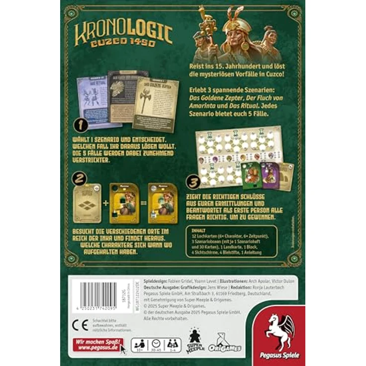 Pegasus Spiele Kronologic – Cuzco 1450, Brettspiel für Familien, Gold – Bild 4