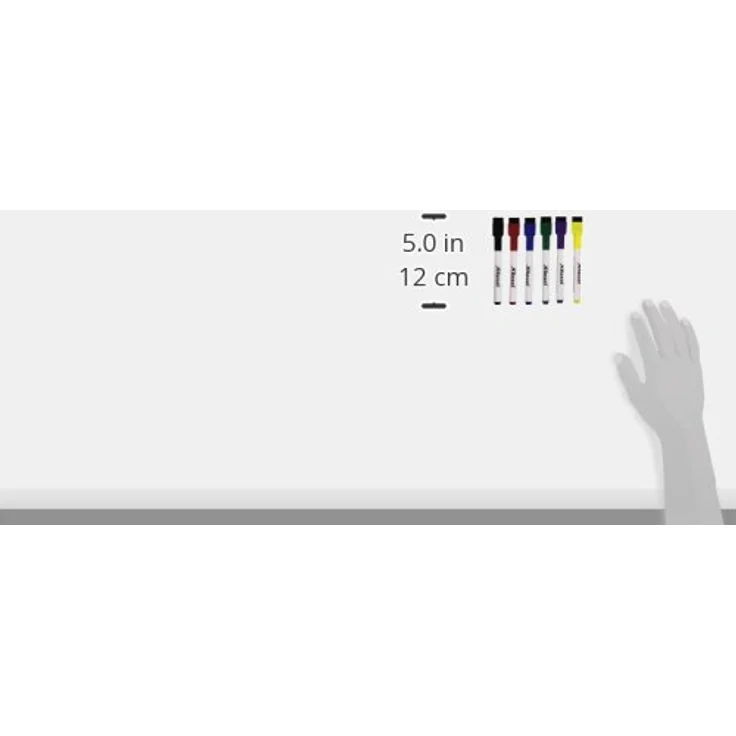 NOBO Mini Whiteboard Marker, magnethaftend und trocken abwischbar, 6 Stück sortiert in gelb, rot, blau, grün, lila und schwarz – Bild 7
