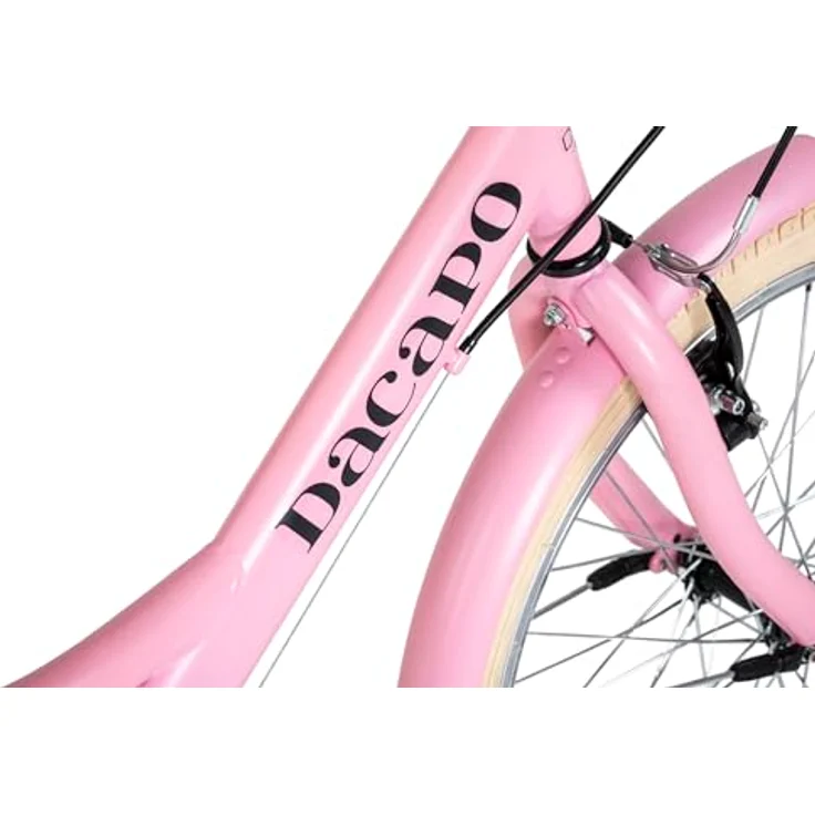 Dacapo Kinderfahrrad Toscana, 20 Zoll, 6 Gang Kettenschaltung in Rosa mit Gepäckträger und Reflektoren – Bild 5