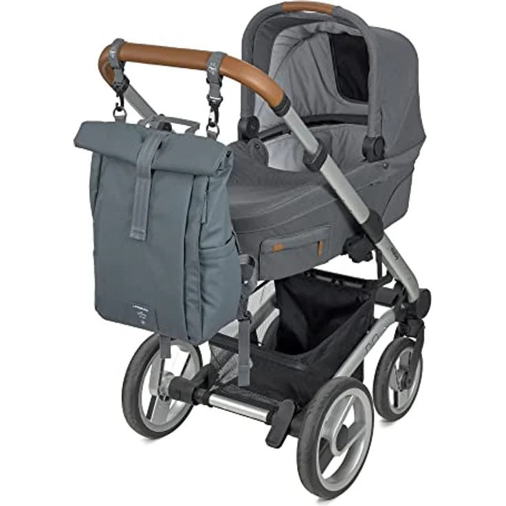 LÄSSIG Baby Wickelrucksack Wickeltasche Rolltop Backpack anthracite, nachhaltig produziert, 20 Liter Volumen – Bild 4